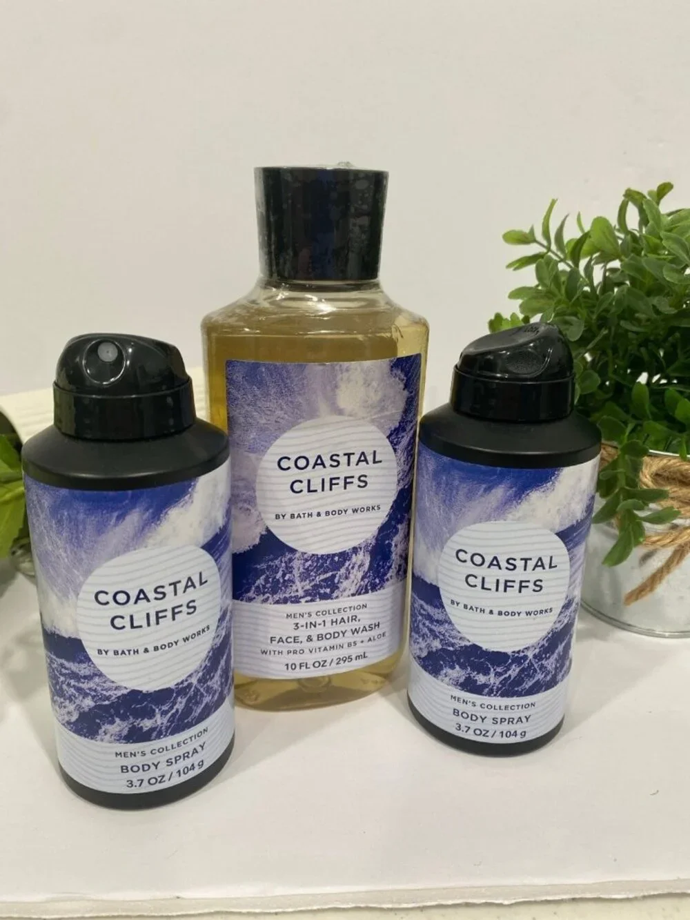 Bath & Body Works Mens Collection  “Coastal Cliffs” New 3 Pc Body Care Set